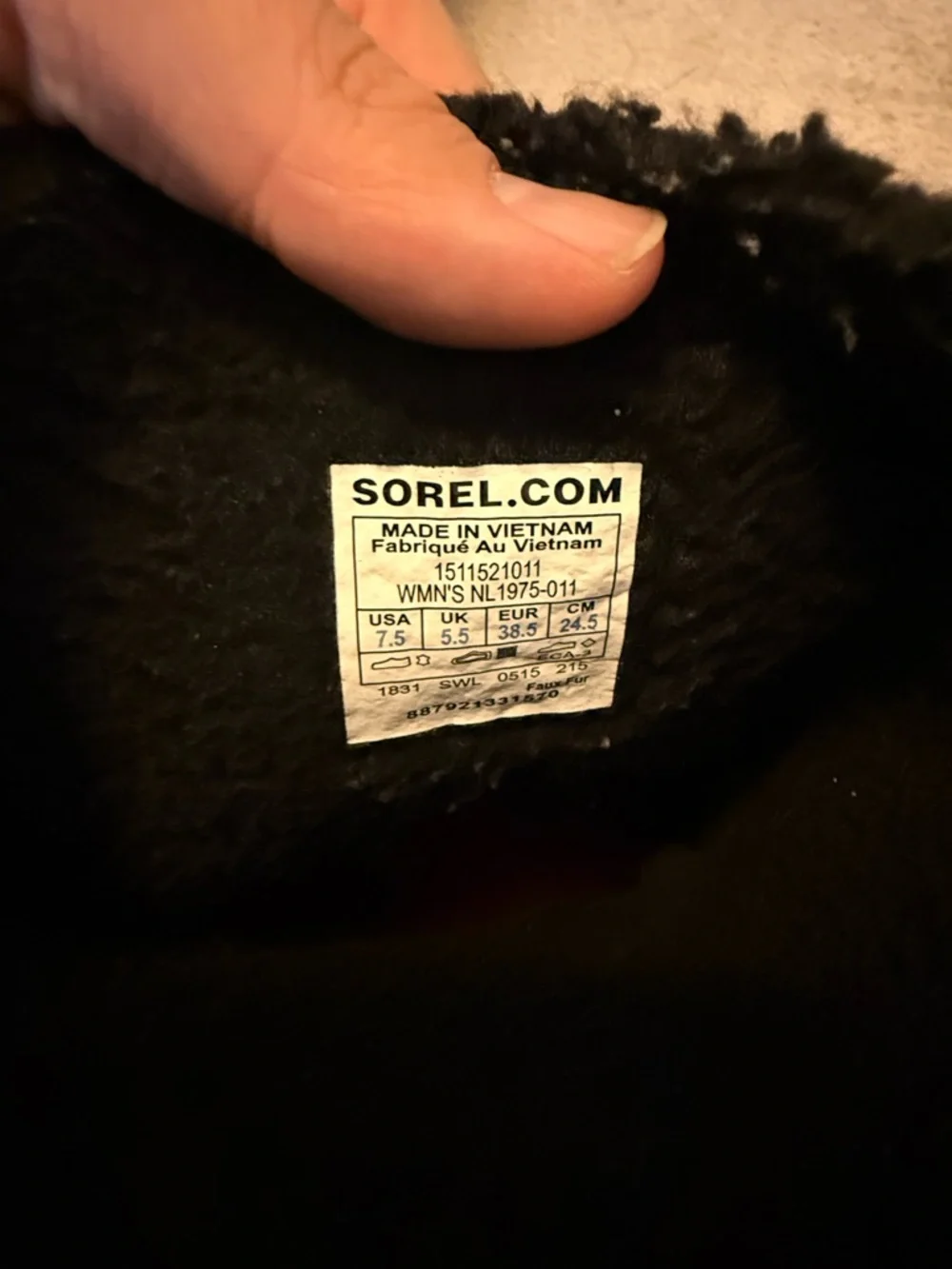 Sorel Glacy Boots Black Suede Faux Fur Lined – Women’s 7.5 - Picture 6 of 8